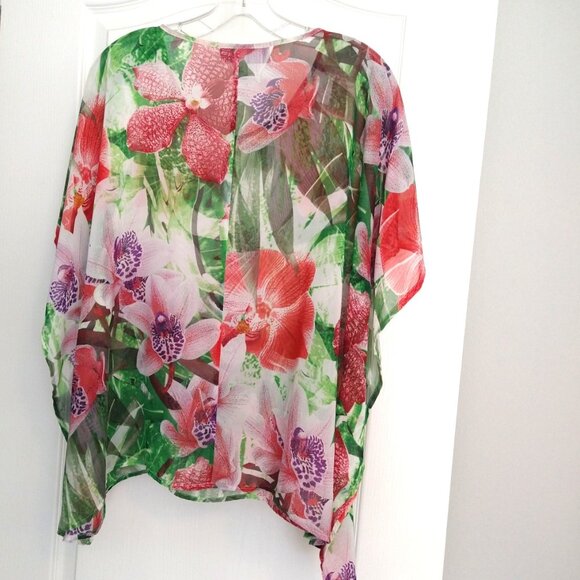 JENNIFER LOPEZ - Floral Scarf Top - Large - Picture 2 of 6
